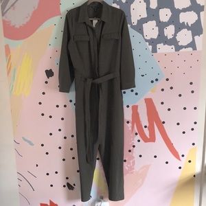 Banana Republic Utility Jumpsuit - Dark Olive Green, Size 16